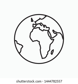 Earth button. flat illustration of Earth button vector icon for web