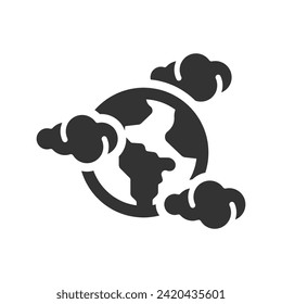 Earth carbon pollution Icon, Vector Graphics
