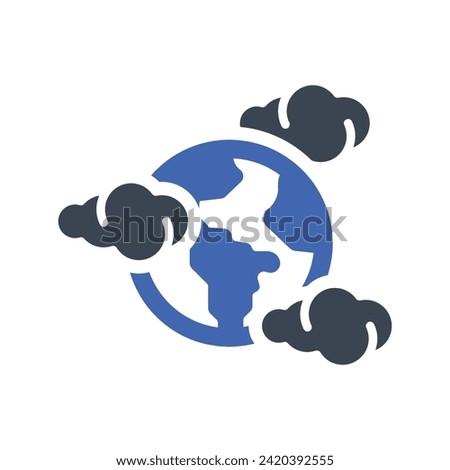 Earth carbon pollution Icon, Vector Graphics