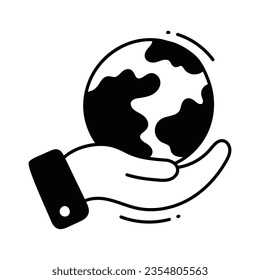 Earth care doodle Icon Design illustration. Ecology Symbol on White background EPS 10 File