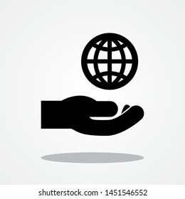 Earth Care. Icon with Gray Shadow