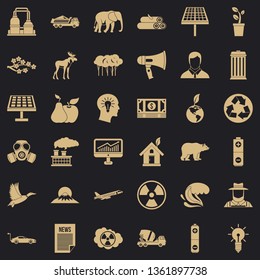 Earth care icons set. Simple style of 36 earth care vector icons for web for any design
