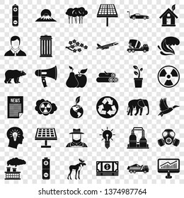 Earth care icons set. Simple style of 36 earth care vector icons for web for any design