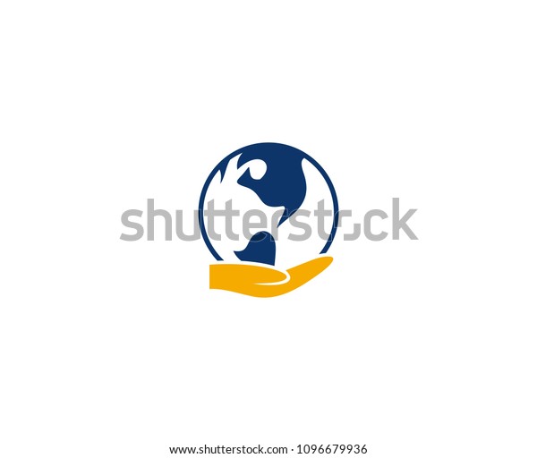 Earth Care Logo Stock Vector Royalty Free 1096679936