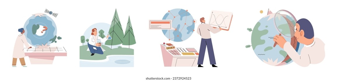 Earth care. Vector illustration. Earth care concepts inspire us to live in harmony with nature The global community must unite to address challenges climate change Protecting Earth is moral Protecting