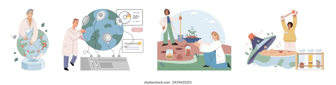 Earth care. Vector illustration. Recycling is small action has significant impact on environment Saving planet demands shift towards renewable energy sources Supporting environmental education