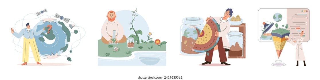 Earth care. Vector illustration. Saving planet demands paradigm shift towards sustainable practices Supporting eco friendly initiatives strengthens our global environmental resilience Our planet Earth