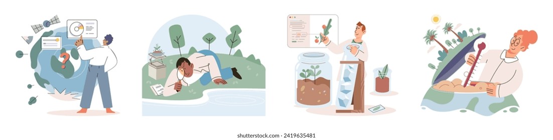 Earth care. Vector illustration. Saving planet necessitates urgent actions to reduce our ecological footprint Environmental awareness empowers individuals to make positive impact Protecting Earth
