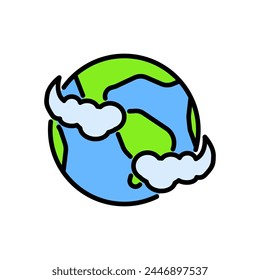 earth cartoon icon, isolated background