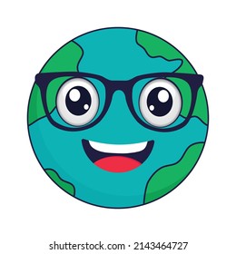 Earth cartoon icon vector illustration isolated on white background. Earth icon, sign, symbol. Earth infographics, icon, clipart.