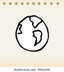 earth cartoon illustration vector doodle