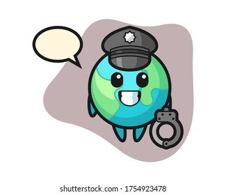 Earth cartoon as a police