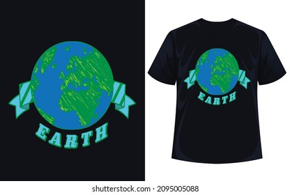 Earth cartoon t shirt vector