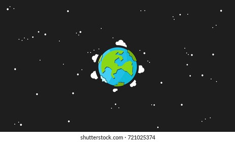 Earth cartoon vector. free space for text.