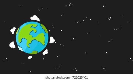 Earth cartoon vector. free space for text.