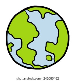 earth / cartoon vector and illustration, hand drawn style, isolated on white background.