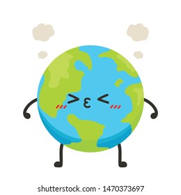 Earth character design. planet vector. symbol. logo design. plant vector. earth day mascot.