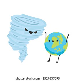 Earth character design. planet vector. symbol. logo design. tornado vector. storm character design.
