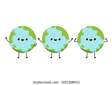 Earth character design. planet vector. Earth day mascot.