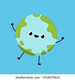 Earth character design. planet vector. Earth day mascot.