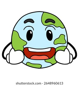 earth character illustration hand drawn isolated vector