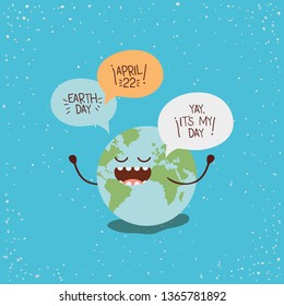 earth character with speech bubbles
