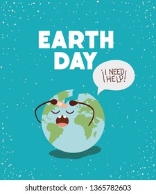 earth character with speech bubbles