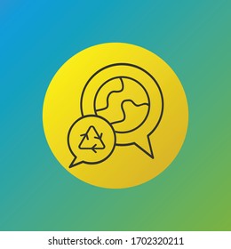 icono de chat terrestre, en fondo degradado, lineal