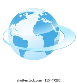 earth and circulating belt - vector illustration