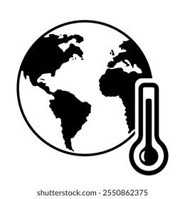 Ícone Vetor de Temperatura de Crise Climática da Terra