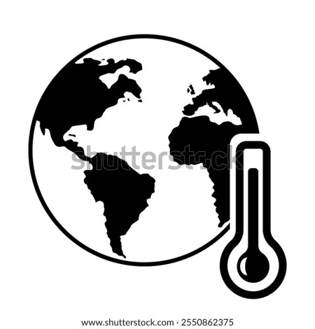 Earth Climate Crisis Temperature Icon Vector Illustration