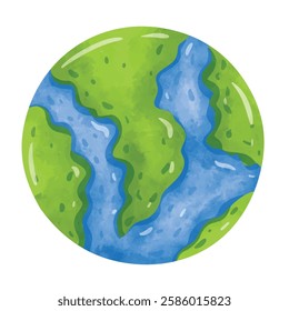 Earth clip art, clip art earth, earth day clipart, globe cartoon illustration vector, hand drawn watercolor painting style, globe clip art
