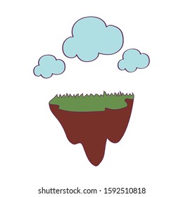 Earth and clouds design, Park nature outdoor beautiful season spring and summer theme Vector illustration