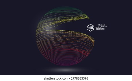 The earth is a collection of colorful particles. Abstract vector science and technology globalization business background. 