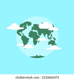 Earth collection. World vector illustration set. Green day. 