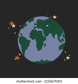 Earth collection. World vector illustration set. Green day. 