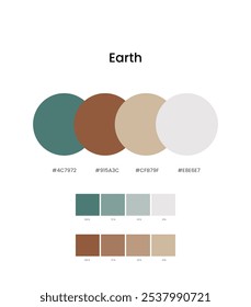 Earth Color palette,color codes, Hex color codes, RGB and HSL values with our color picker, color chart