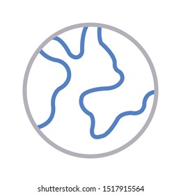 earth colour line vector icon