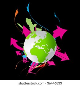 earth concept with arrows