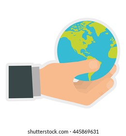 Earth concept represented by planet icon. isolated and flat illustration 