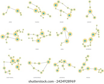 Earth constellation illustration. Date of birth.