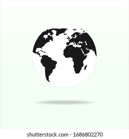 Earth. continents. planet icon. silhouette. Vector illustration