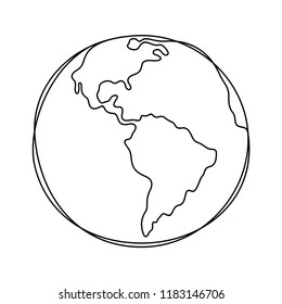 Earth Continuous Line Illustration