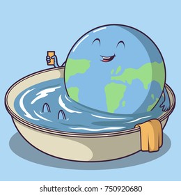 Earth Cooling down vector illustration. Global Warming design concept