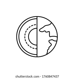 earth, core concept line icon. Simple element illustration. earth, core concept outline symbol design from space set. Can be used for web and mobile