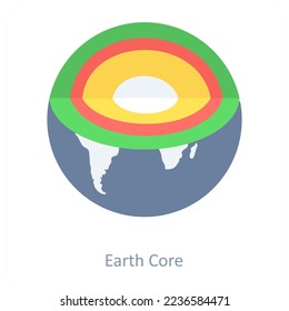 Earth Core and nature icon concept
