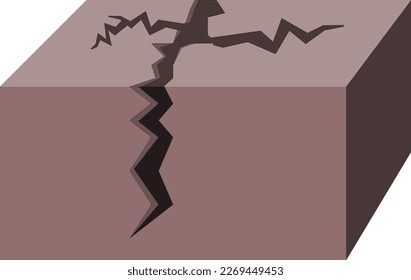 Earth crack isolated on background vector illustration. crack on ground.