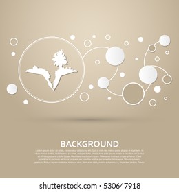 Earth crack, split in earth icon on a brown background with elegant style and modern design infographic. Vector illustration