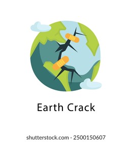 Earth Crack Vector Flat Icon Design illustration Symbol on White background EPS 10 File 