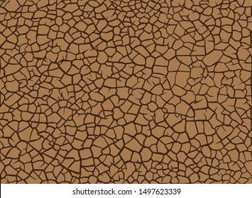 Earth cracked because of drought. Seamless vector pattern.